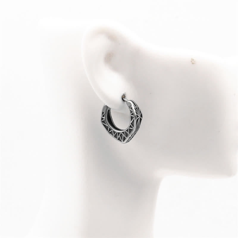Fortune Jewel Viking Hoop Titanium Steel Balance Earrings