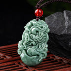 Buddha Stones Natural Jade 12 Chinese Zodiac Prosperity Necklace Pendant Fortune Jewel
