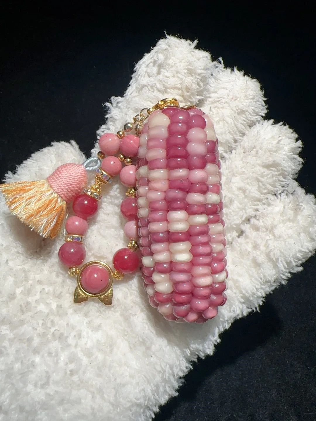 Trendy Strawberry Ice-Transparent Natural Corn Charms