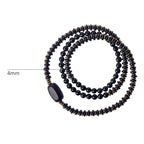 Fortune Jewel Rainbow Obsidian Ebony Wood Copper Healing Triple Wrap Bracelet