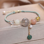Fortune Jewel Moonstone Sunstone Beads Peace Buckle Charm Healing Bracelet