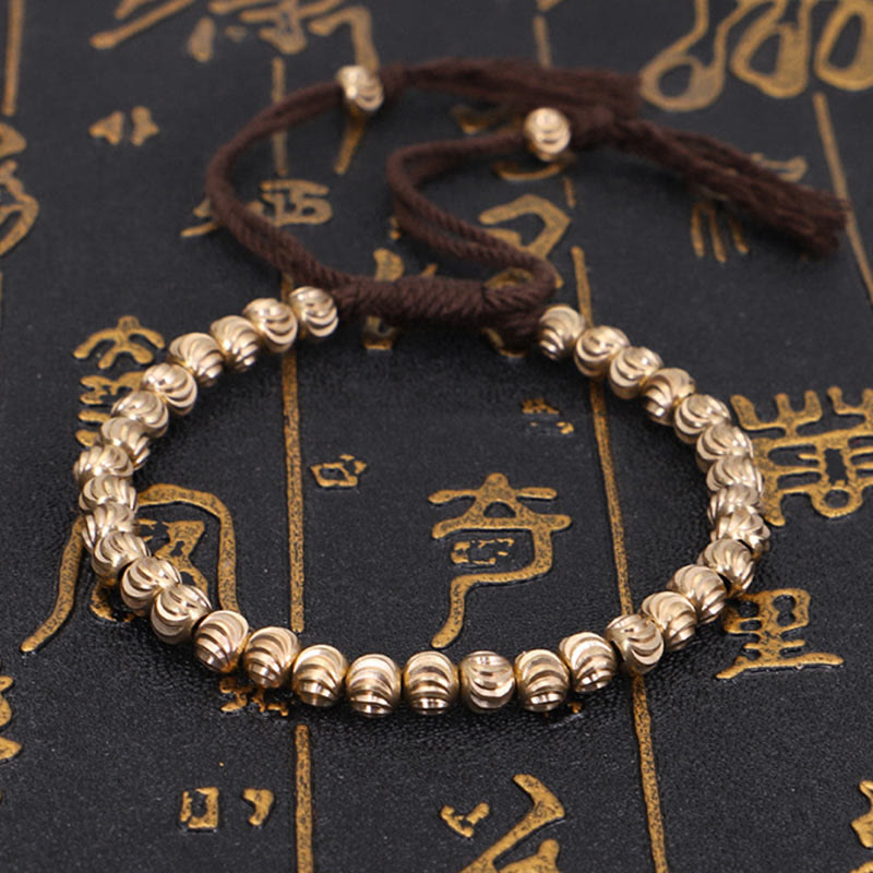 Fortune Jewel Tibetan Handmade Copper Bead Luck String Bracelet