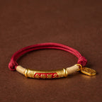 Fortune Jewel 999 Sterling Silver Tibet Handmade Om Mani Padme Hum Fu Character TopRank Character Luck Braided Bracelet