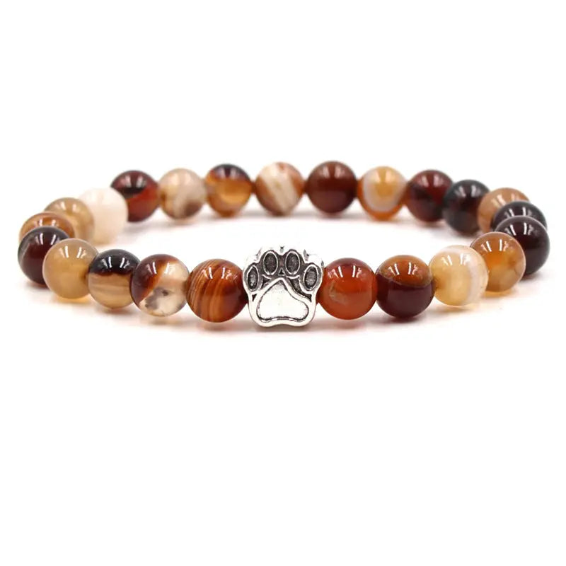 Indian Agate Green Agate Dog Paw Positive Calm Bracelet Fortune Jewel