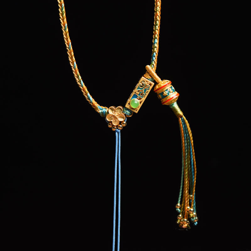 Fortune Jewel Colorful String Copper Wealth Necklace Pendant