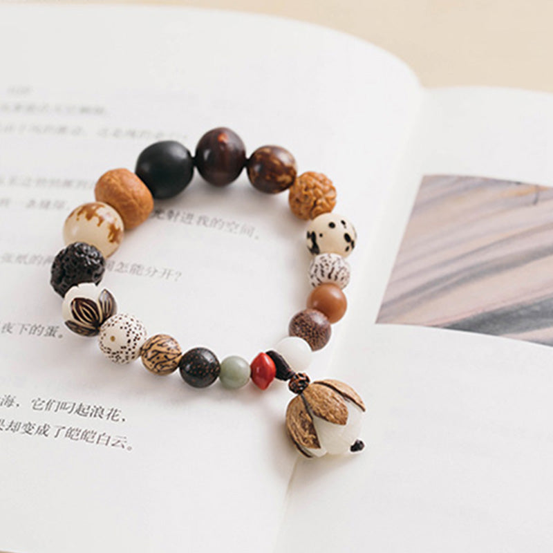 Fortune Jewel Bodhi Seed Lotus Wisdom Peace Wrist Mala Bracelet