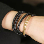 Fortune Jewel Ebony Wood Brass Copper Balance Multilayered Bracelet