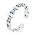 Fortune Jewel 925 Sterling Silver Hamsa Symbol Zircon Adjustable Ring