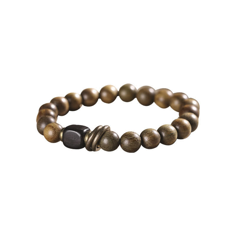Fortune Jewel Tibetan Green Sandalwood Crystal Soothing Peace Bracelet