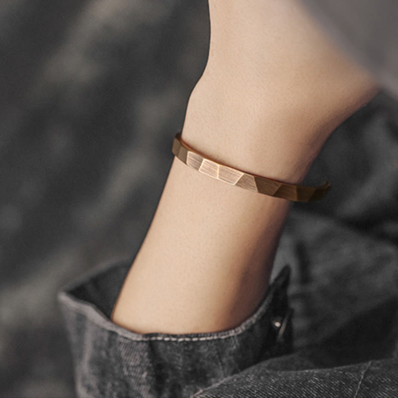 Fortune Jewel Vintage Rustic Design Copper Wealth Adjustable Cuff Bracelet