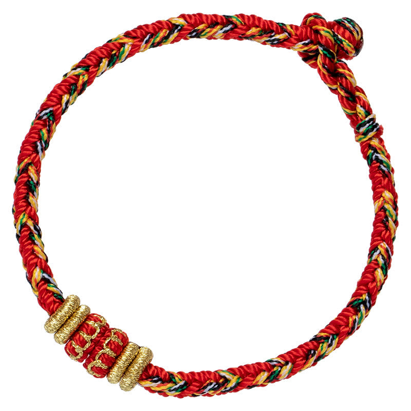 Fortune Jewel Tibet Handmade Chinese Zodiac Natal Buddha Luck Strength Braided String Bracelet