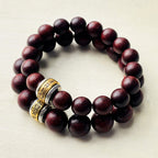 Fortune Jewel Small Leaf Red Sandalwood Amulet Protection Bracelet