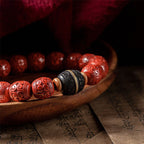 Fortune Jewel Natural Cinnabar Ebony Calm Blessing Bracelet