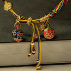 Fortune Jewel Gold Swallowing Beast Family Luck Reincarnation Knot Colorful String Bracelet