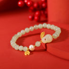 Green Jade Fortune Rabbit Bracelet