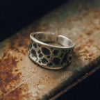 Hammered Minimalist Silver Ring