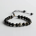 Tibetan Mantra Bracelet Lucky Obsidian Bracelet for Protection