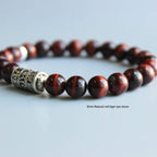 Red Tigers Eye Tibetan Mantra Bracelet,  Womens Bracelet, Mens Bracelet