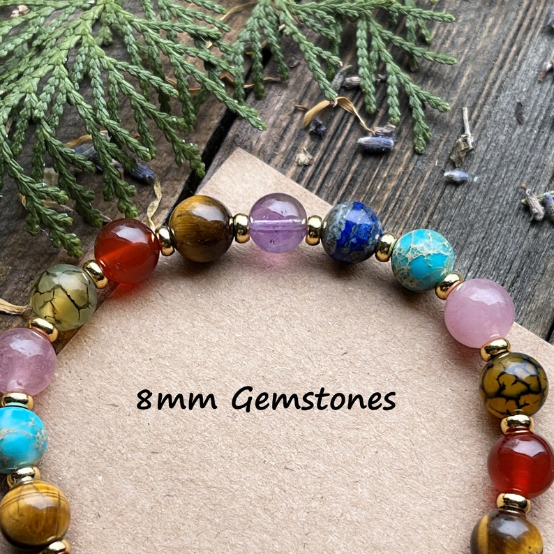 Buddha3bodhi Seven Chakra Stone Bracelet Multi Gemstone Crystal Energy Bracelet 8mm