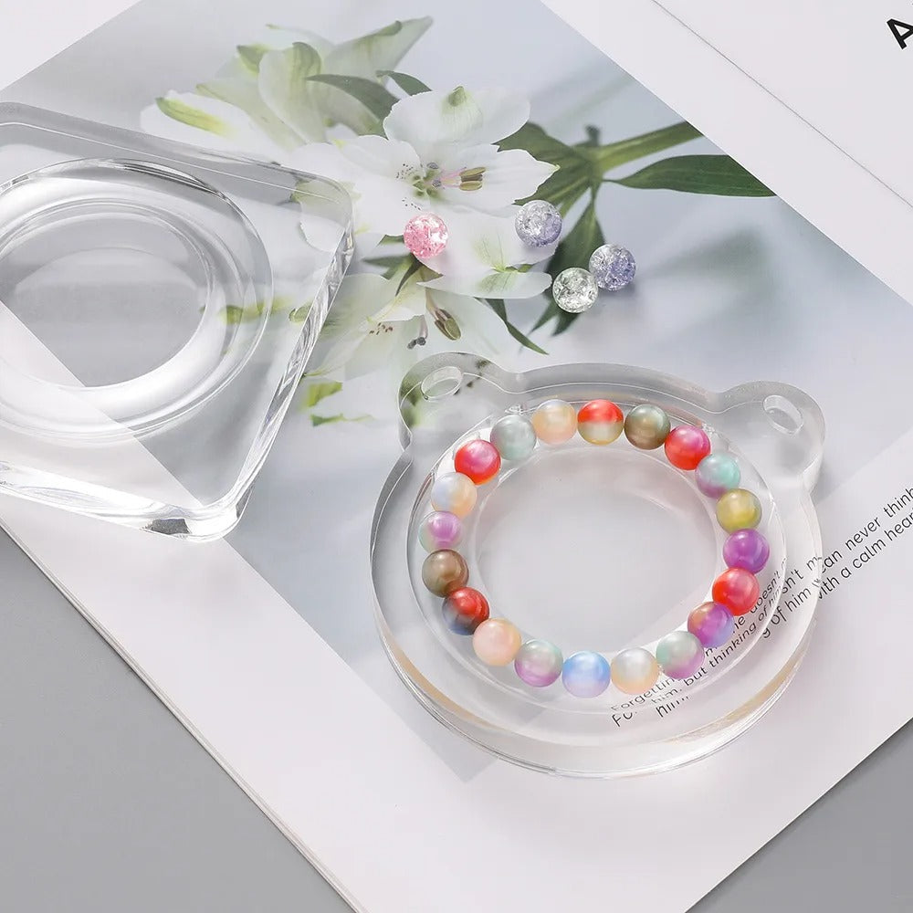Transparent Acrylic Bead Bracelet Holder Display Tray