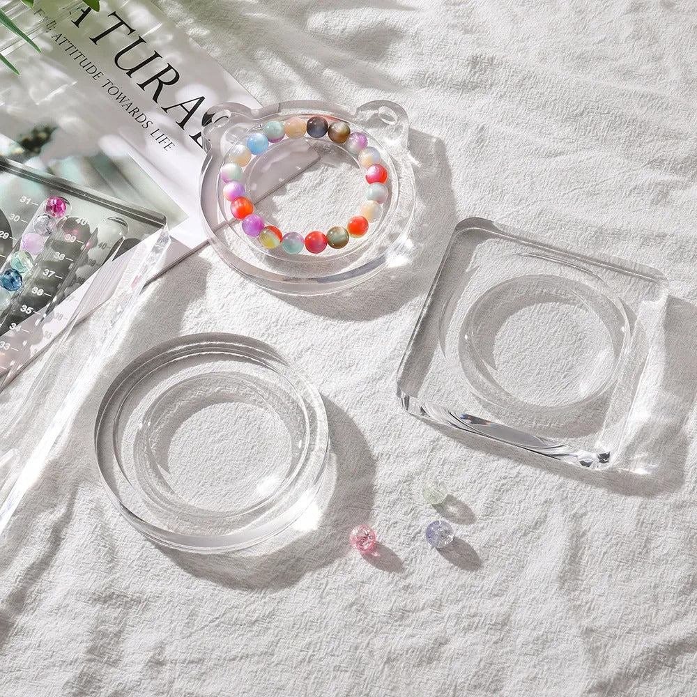 Transparent Acrylic Bead Bracelet Holder Display Tray