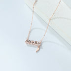 S925 Sterling Silver "Angel" Letter Necklace – Elegant Clavicle Chain Necklace for Women