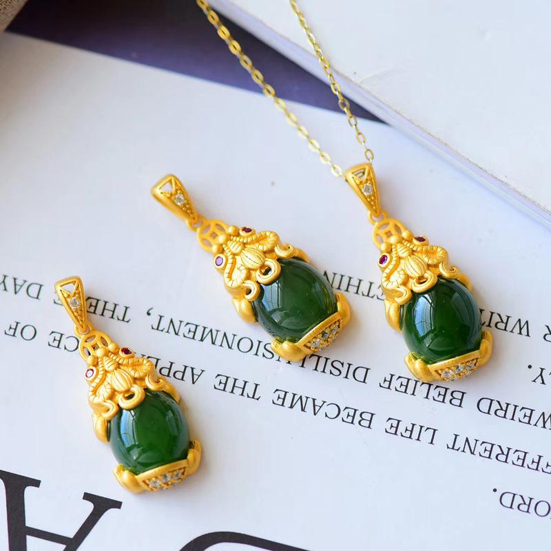 Natural Jade Pixiu Fortune Necklace