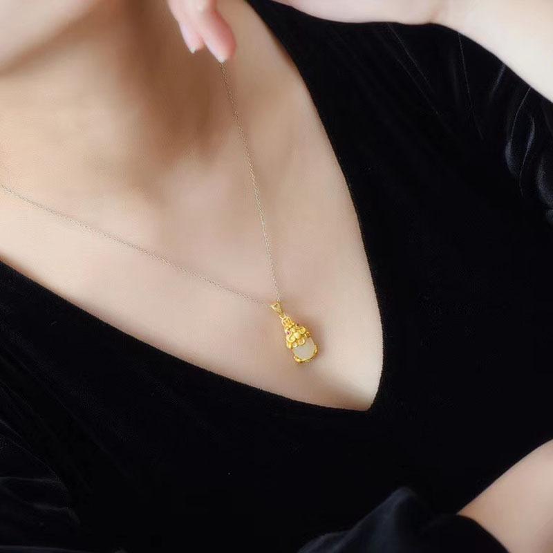 Natural Jade Pixiu Fortune Necklace