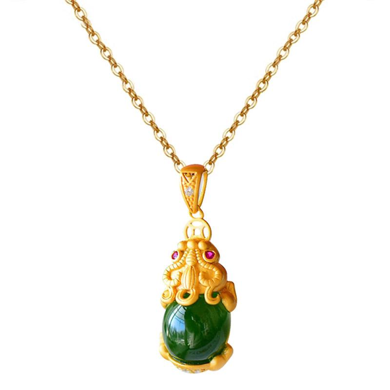Natural Jade Pixiu Fortune Necklace