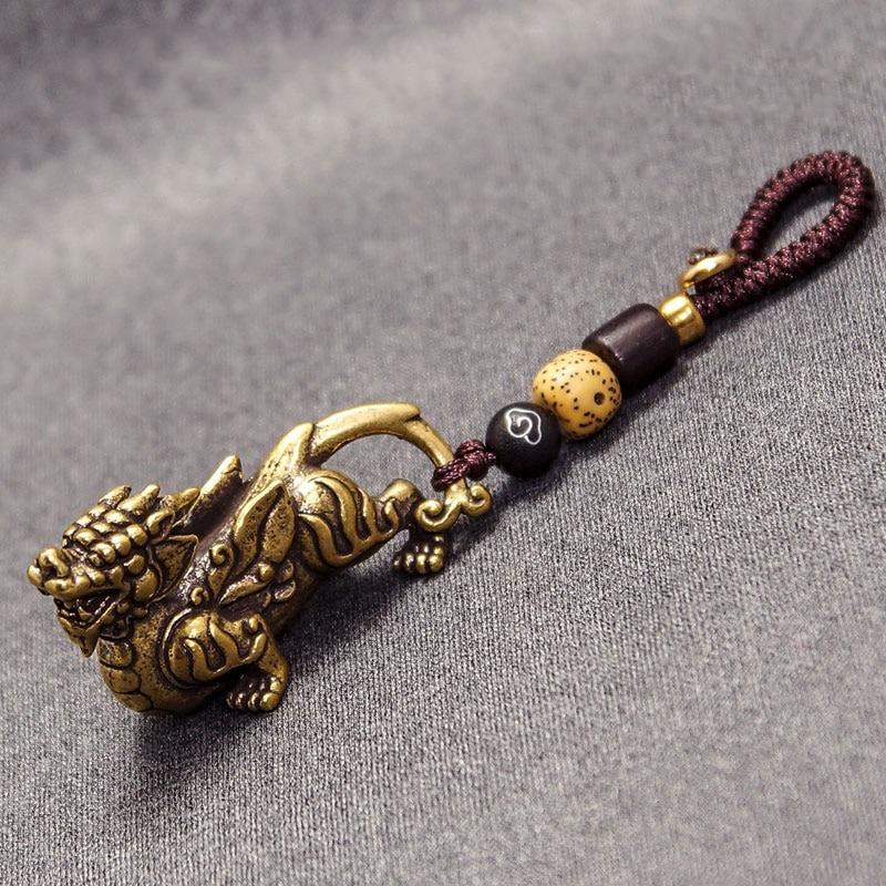 Pixiu Copper Lucky Keychain