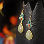Red Agate Lucky Jade Earrings