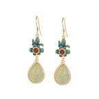Red Agate Lucky Jade Earrings
