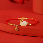 Red Rope Auspicious Rabbit Jade Bracelet