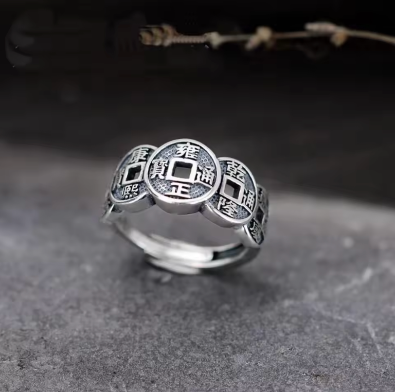 Vintage Silver Lucky Coin Ring