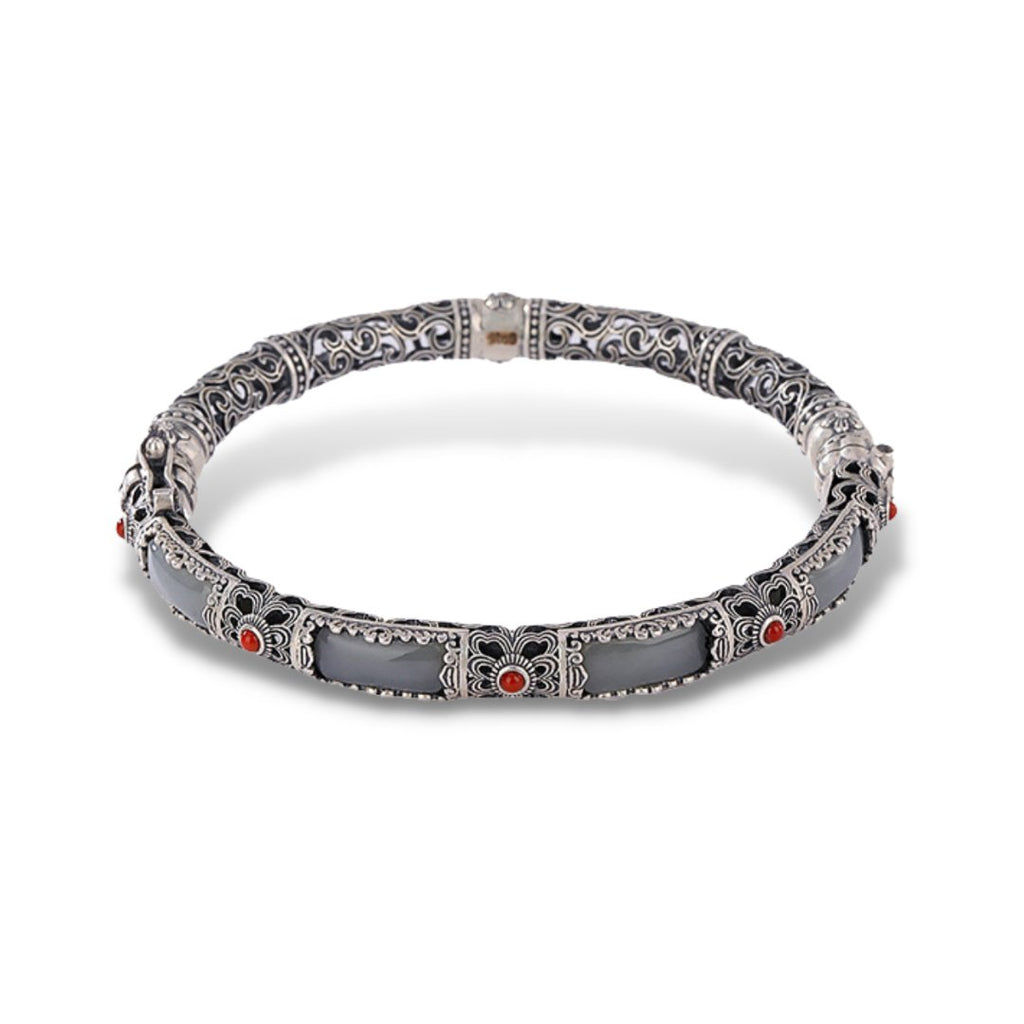 White Jade Charm Bangle