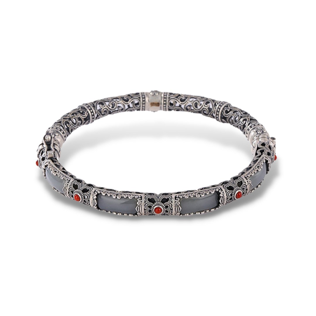 White Jade Charm Bangle
